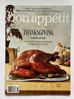 Bon Appetit Magazine November 2021 Thanksgiving Simplified Cover No Label